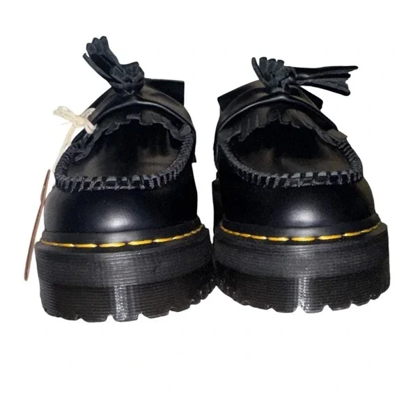 New w/Tags! Dr Martens Tassel Loafers Black Leather Platform Lug Sole Mens 8 - Picture 4 of 16